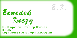 benedek knezy business card